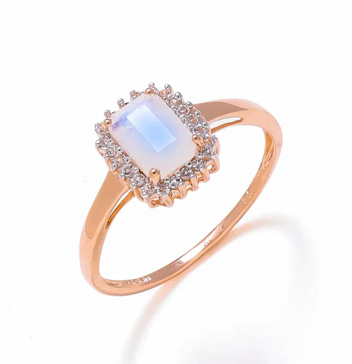 152 Ct Moonstone Solid 10k Rose Gold Ring Jewelry YoTreasure Rings