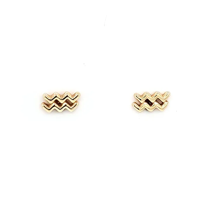 14k Yellow Gold Aquarius Stud Earrings I7215 Stuller Earrings