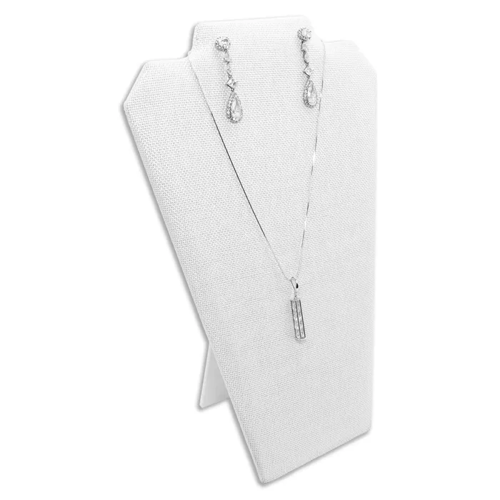 16 White Burlap Necklace and Earring Easel Display JPIDisplay Necklaces