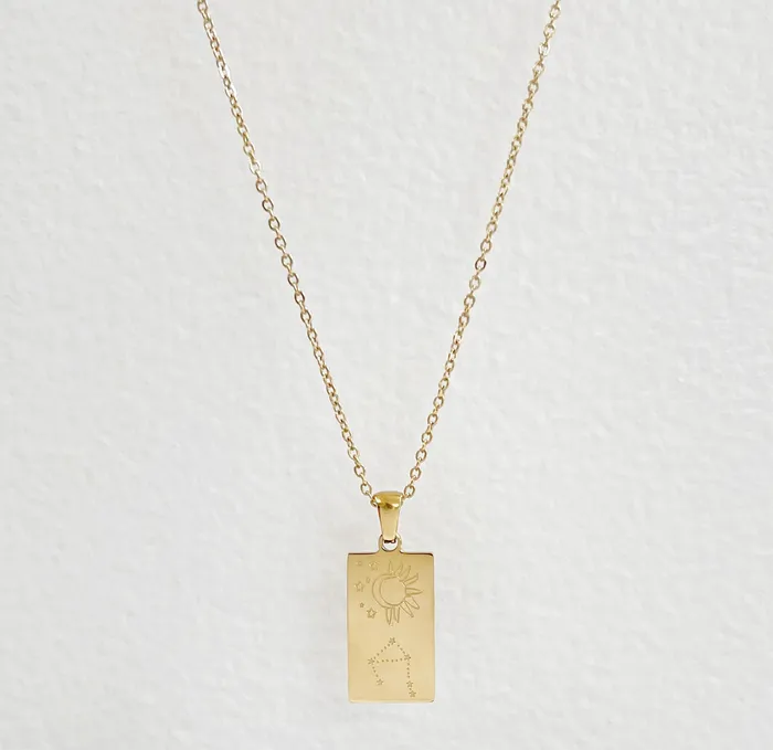 18K DAINTY ZODIAC PENDANT NECKLACE LIBRA MAI DSIRE Necklaces