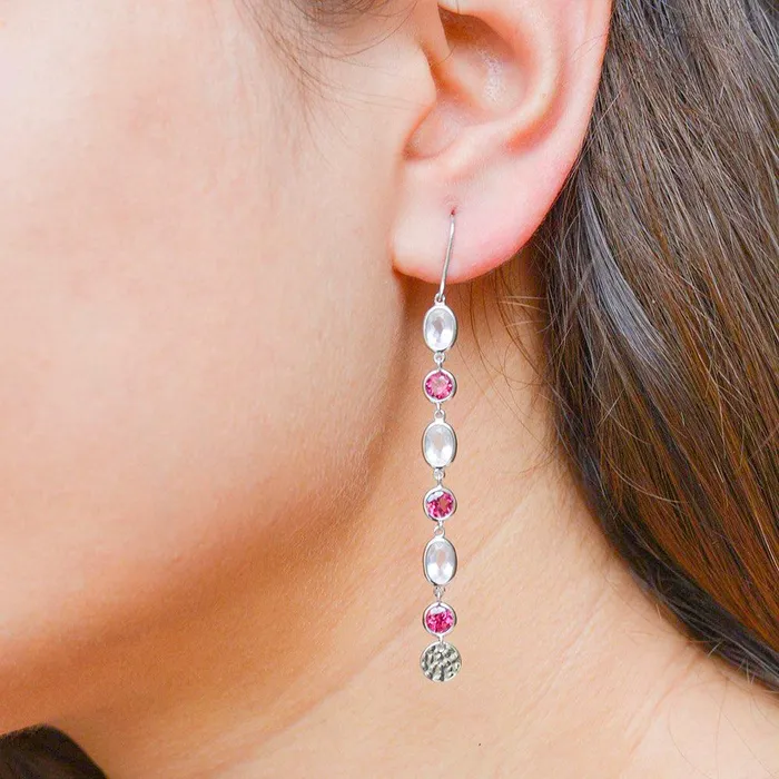 465 Ct Rose Quartz Solid 925 Sterling Silver Dangle Earrings Jewelry YoTreasure Earrings