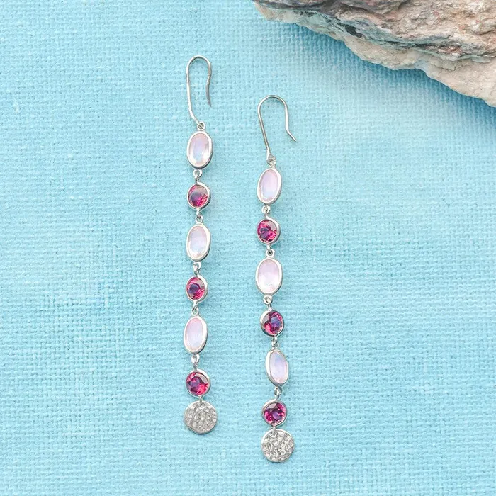 465 Ct Rose Quartz Solid 925 Sterling Silver Dangle Earrings Jewelry YoTreasure Earrings