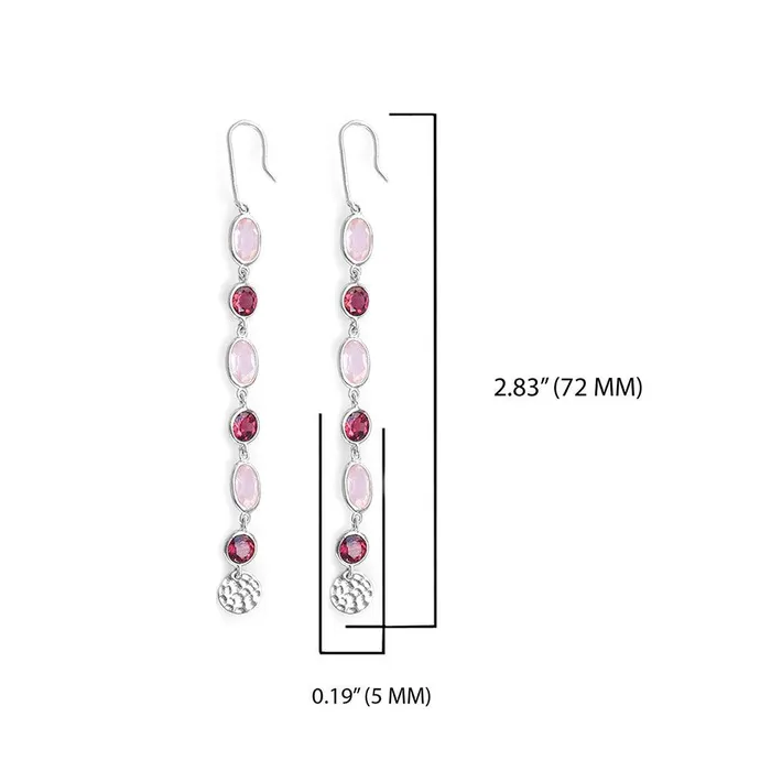 465 Ct Rose Quartz Solid 925 Sterling Silver Dangle Earrings Jewelry YoTreasure Earrings