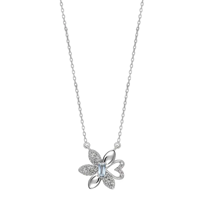 acemijewelry Apple Flower Blue Topaz Necklace Necklaces