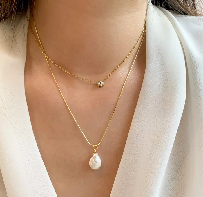 ARIEL PEARL PENDANT NECKLACE JUNE BIRTHSTONE MAI DSIRE Necklaces