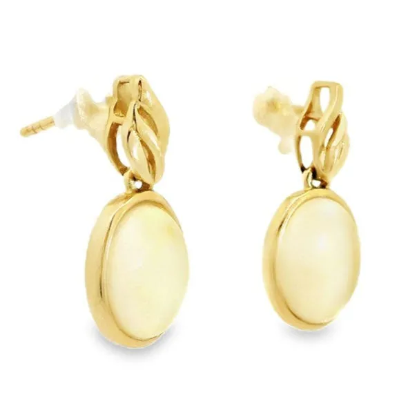 Australian Light Opal 205 Carat Earrings Set in 14 Karat Yellow Gold Australian Opal Cutters Earrings Australian Light Opal 205 Carat Earrings Set in 14 Karat Yellow Gold Australian Opal Cutters Earrings