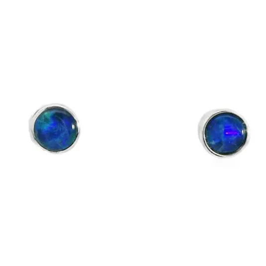 Australian Opal Triplet Earrings set in Sterling Silver Australian Opal Cutters Earrings Australian Opal Triplet Earrings set in Sterling Silver Australian Opal Cutters Earrings