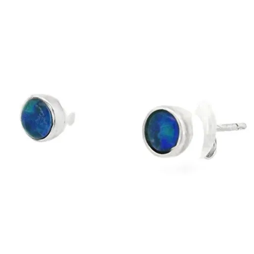 Australian Opal Triplet Earrings set in Sterling Silver Australian Opal Cutters Earrings Australian Opal Triplet Earrings set in Sterling Silver Australian Opal Cutters Earrings