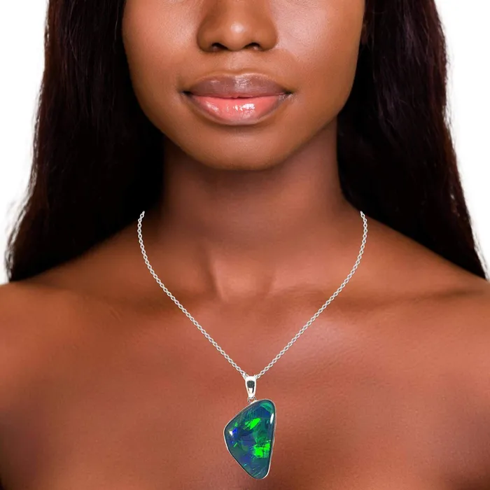 Australian Opal Triplet Pendant Set in Sterling Silver Australian Opal Cutters Necklaces Australian Opal Triplet Pendant Set in Sterling Silver Australian Opal Cutters Necklaces