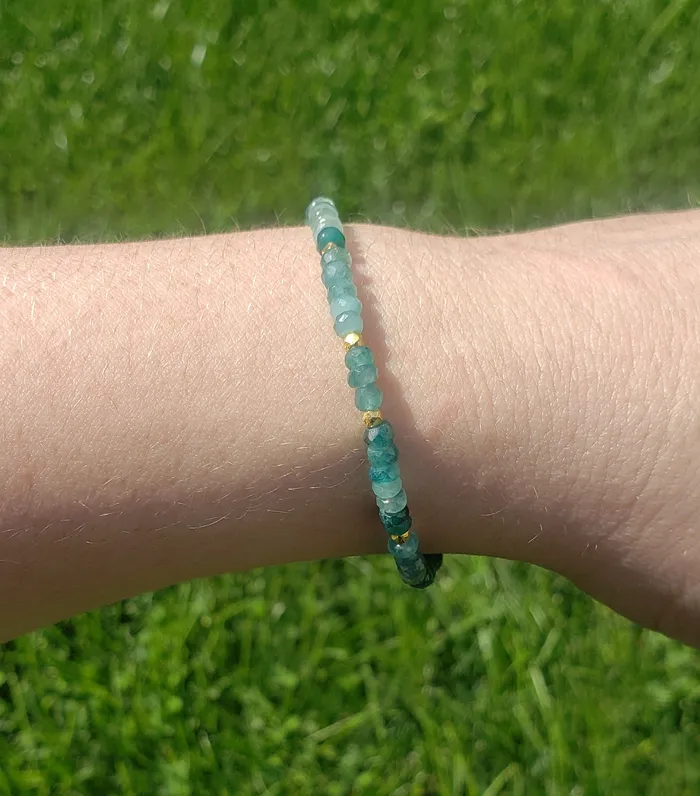 AVF Bracelets AVF Grandidierite Gold Beaded Bracelet SI3655