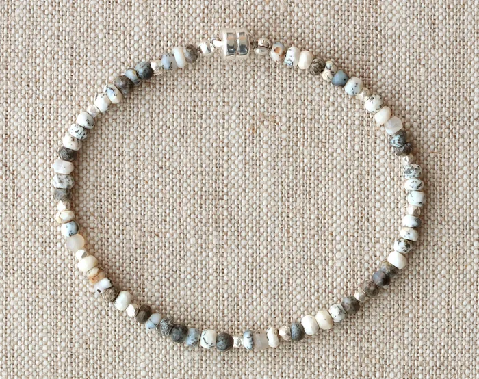 AVF Silver Beaded Dendritic Opal Bracelet AVF Bracelets
