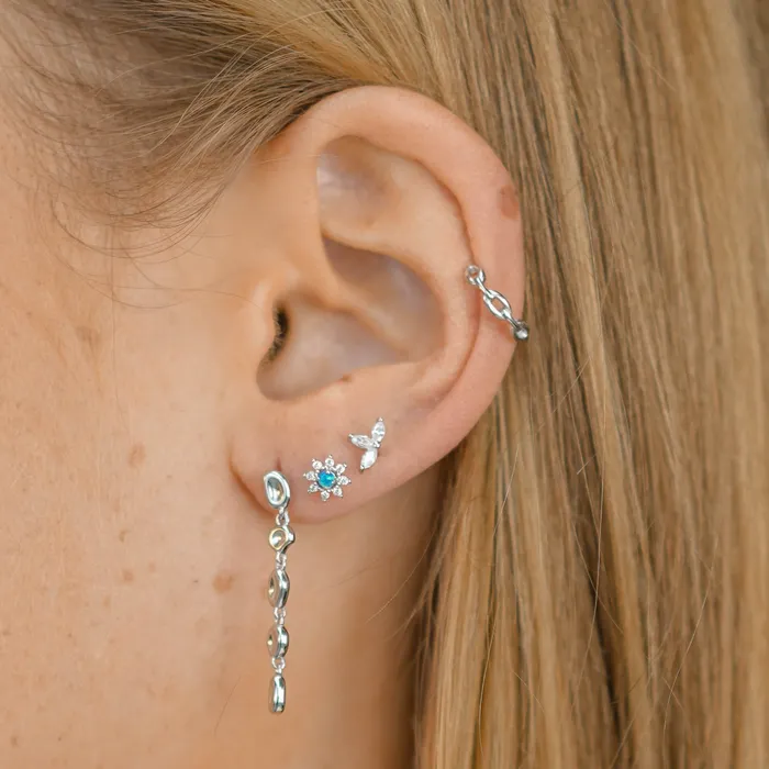 Blue Opal Starburst Sapphire Earrings Camile Stone Earrings
