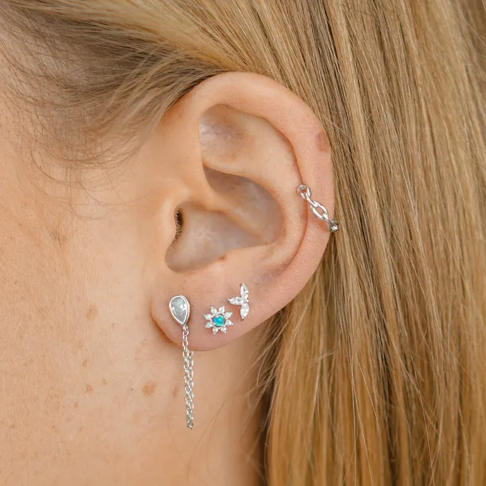 Blue Opal Starburst Sapphire Earrings Camile Stone Earrings