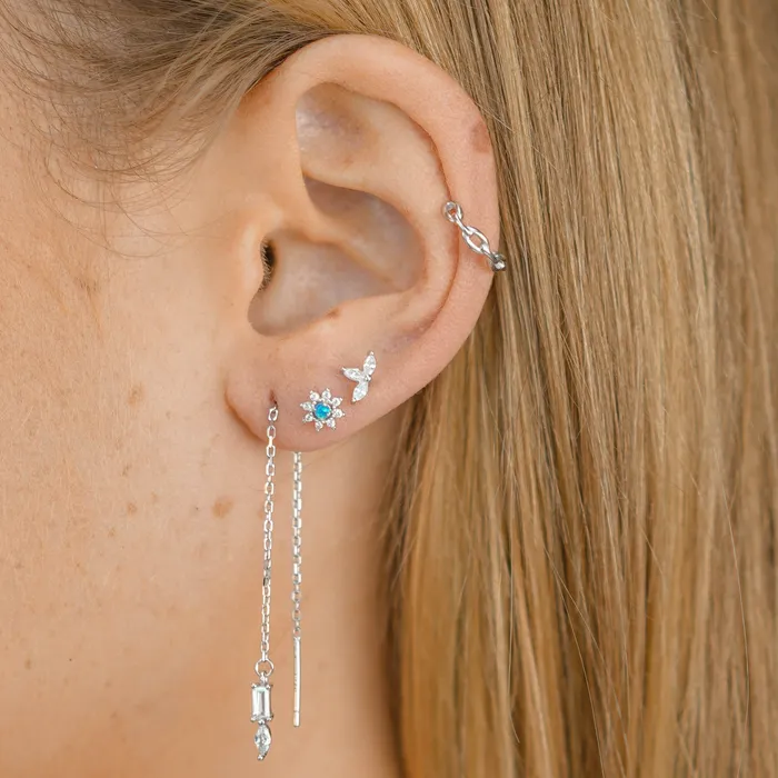 Blue Opal Starburst Sapphire Earrings Camile Stone Earrings