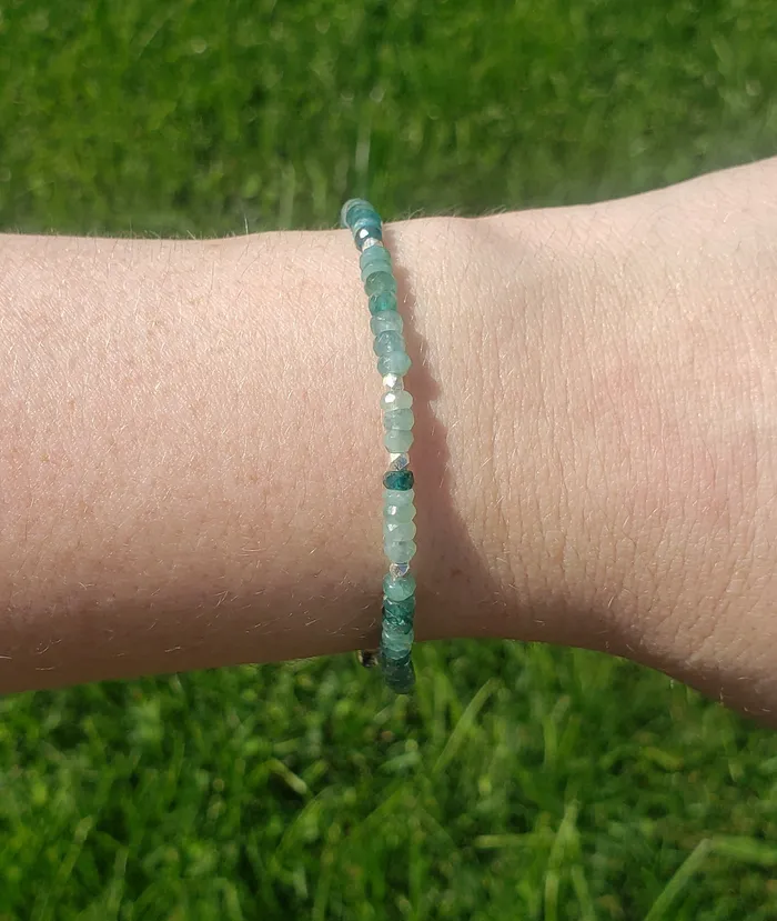 Bracelets AVF AVF Grandidierite Silver Beaded Bracelet SI3683
