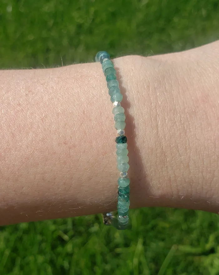 Bracelets AVF AVF Grandidierite Silver Beaded Bracelet SI3683