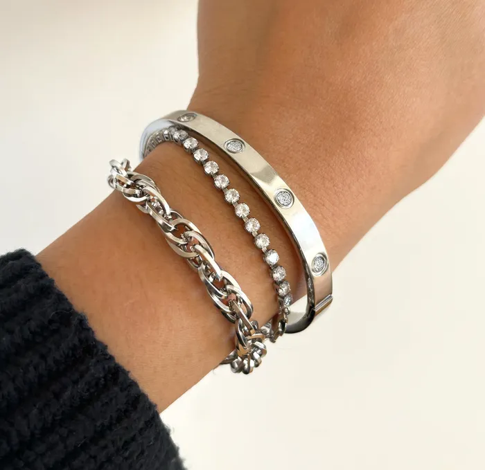 Bracelets CARRIE SILVER DIAMOND CUFF BRACELET Mai Dsire