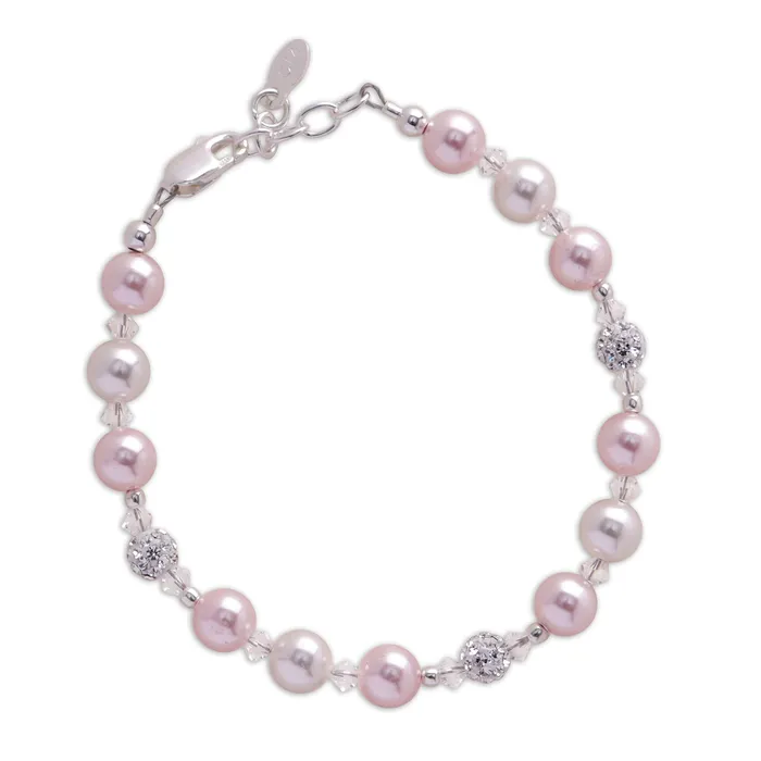 Bracelets Cherished Moments Sterling Silver Pink Pearl and Stardust Bracelet for Kids Toddlers and Girls Bracelets Cherished Moments Sterling Silver Pink Pearl and Stardust Bracelet for Kids Toddlers and Girls