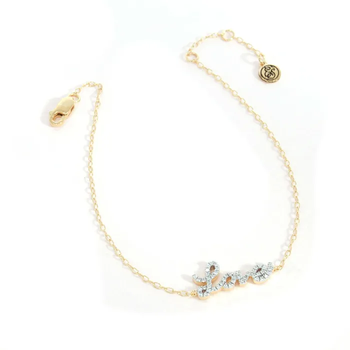 Bracelets Ella Stein Ella Stein Gold Diamond Love Bracelet SI3062