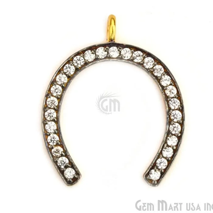 Bracelets Horseshoe CZ Pave Gold Vermeil Charm for Bracelet Pendants GemmartUSA Bracelets Horseshoe CZ Pave Gold Vermeil Charm for Bracelet Pendants GemmartUSA