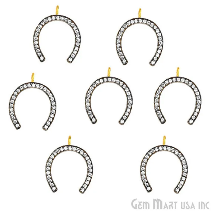 Bracelets Horseshoe CZ Pave Gold Vermeil Charm for Bracelet Pendants GemmartUSA Bracelets Horseshoe CZ Pave Gold Vermeil Charm for Bracelet Pendants GemmartUSA