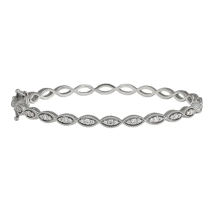Bracelets Kelly Waters Kelly Waters Silver Marquise CZ Pod Bangle Bracelet SI3408 Bracelets Kelly Waters Kelly Waters Silver Marquise CZ Pod Bangle Bracelet SI3408