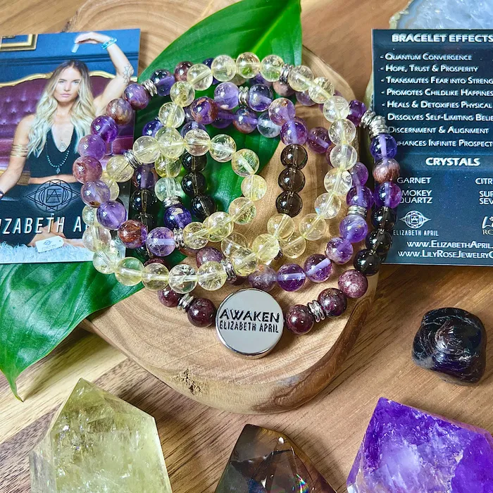 Bracelets Lily Rose Jewelry Co Just Restocked 3 left 8mm Elizabeth April Quantum Convergence No Fear AWAKEN Limited Edition Stretch 108 Mala Bracelet Necklace