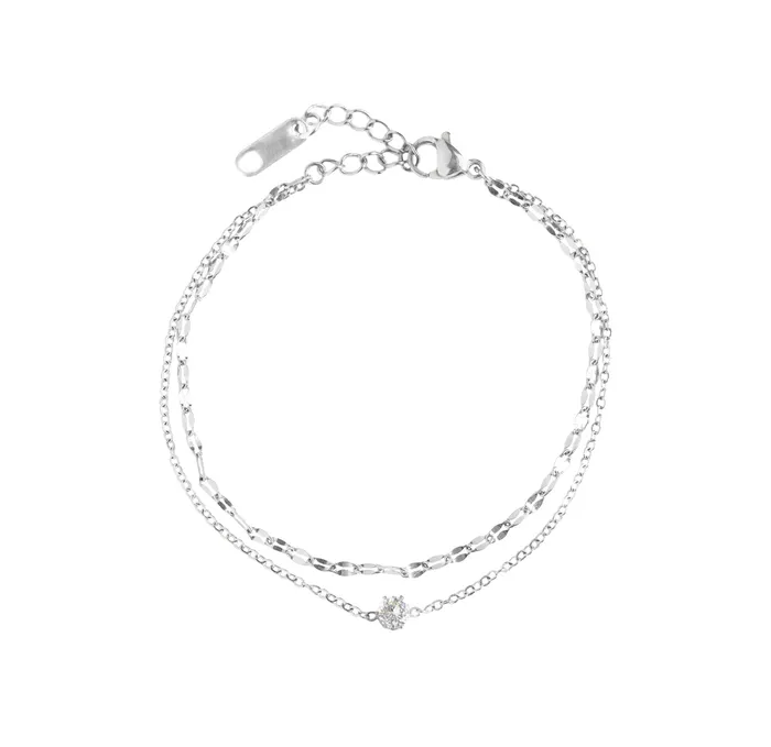 Bracelets Mai Dsire BIJOU SILVER DAINTY DUO SOLITAIRE BRACELET SAMPLE
