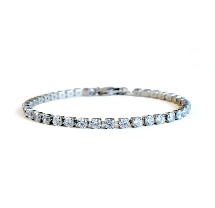 Bracelets Mai Dsire PARIS DAINTY CZ DIAMOND TENNIS BRACELET SILVER