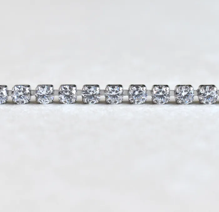 Bracelets Mai Dsire PARIS DAINTY CZ DIAMOND TENNIS BRACELET SILVER