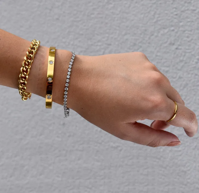 Bracelets Mai Dsire PARIS DAINTY CZ DIAMOND TENNIS BRACELET SILVER