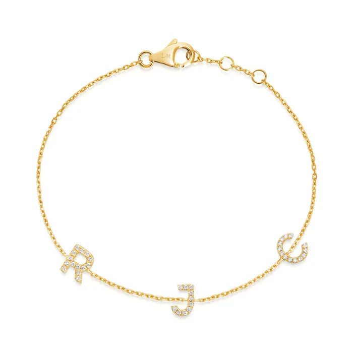 Bracelets MINI TRIPLE DIAMOND INITIAL BRACELET LEO MATHILD