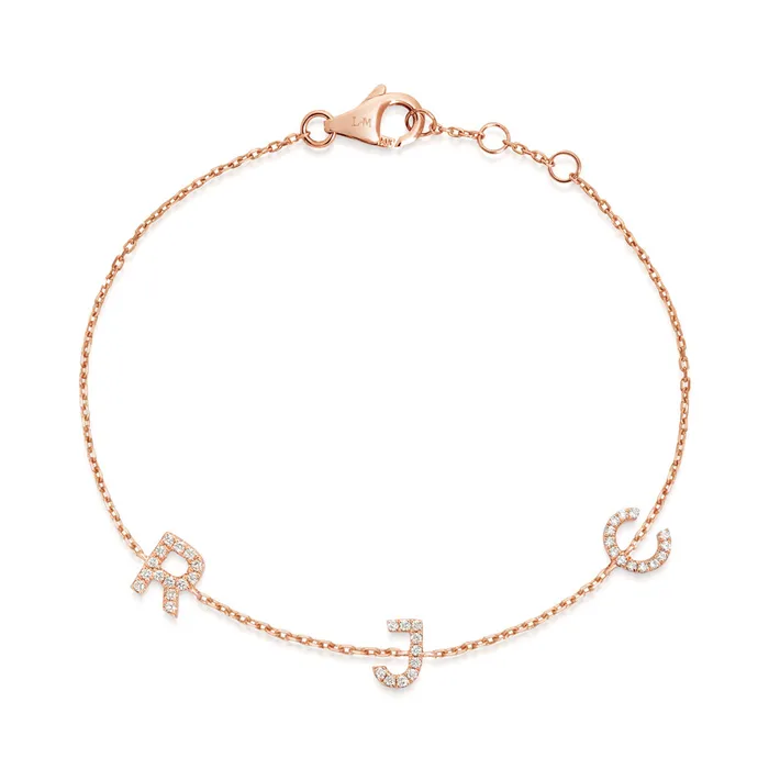 Bracelets MINI TRIPLE DIAMOND INITIAL BRACELET LEO MATHILD