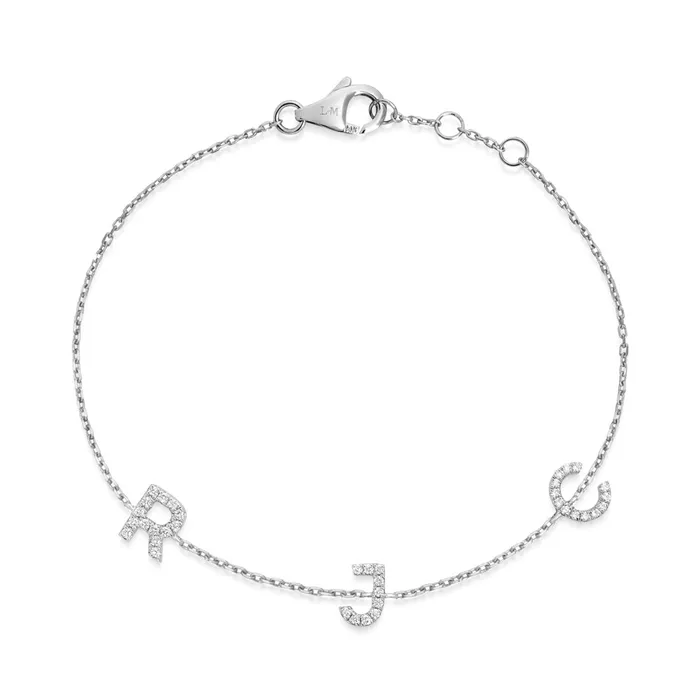 Bracelets MINI TRIPLE DIAMOND INITIAL BRACELET LEO MATHILD