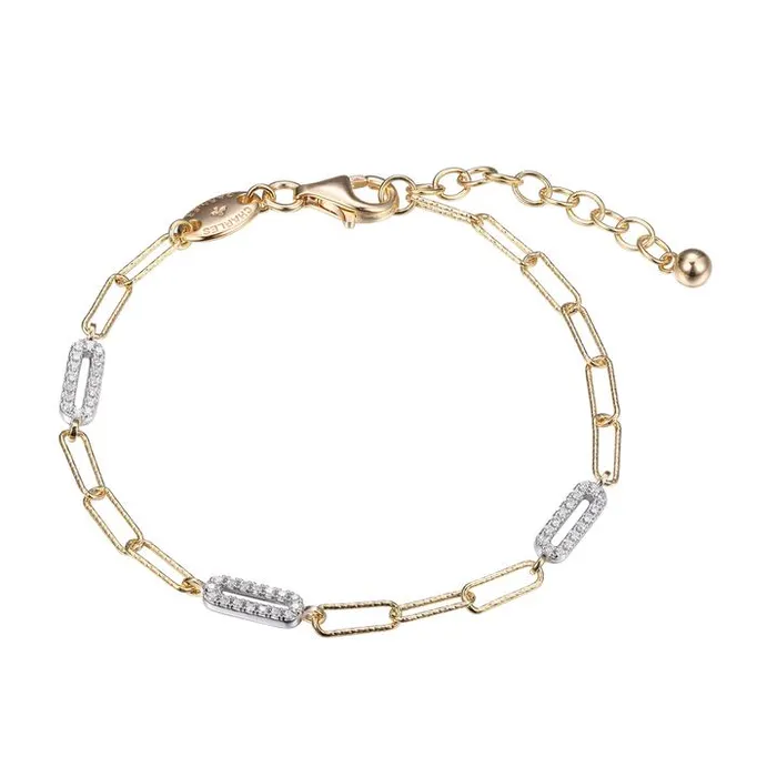 Bracelets SS Yellow Gold Plated Diamond Cut Paperclip Bracelet SI1113 Charles Garnier Bracelets SS Yellow Gold Plated Diamond Cut Paperclip Bracelet SI1113 Charles Garnier