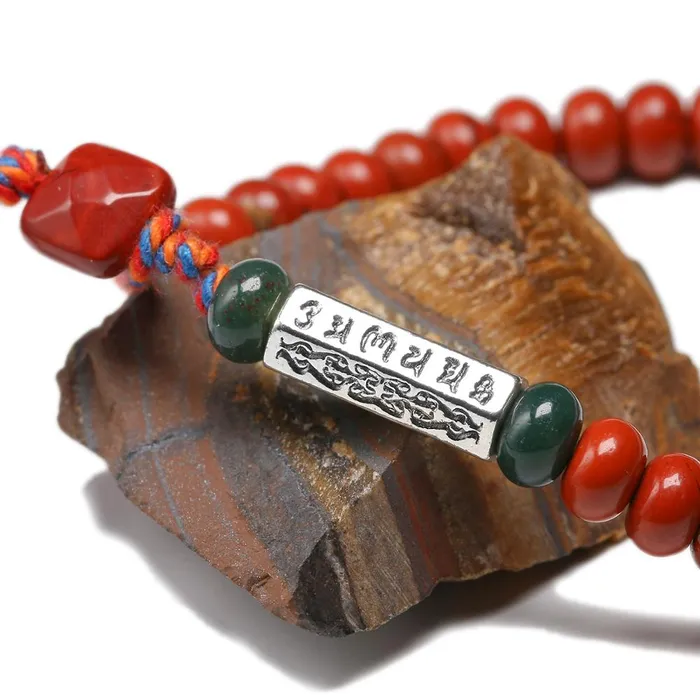 Bracelets YMORL Official Store Tibetan Red Jasper Bracelet