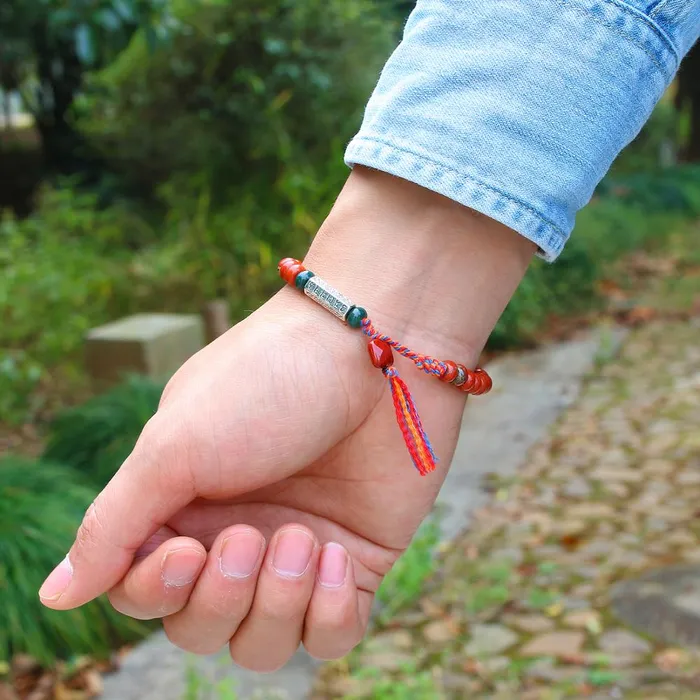 Bracelets YMORL Official Store Tibetan Red Jasper Bracelet