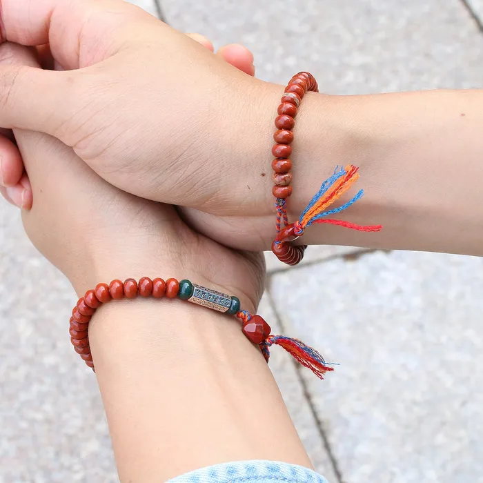 Bracelets YMORL Official Store Tibetan Red Jasper Bracelet