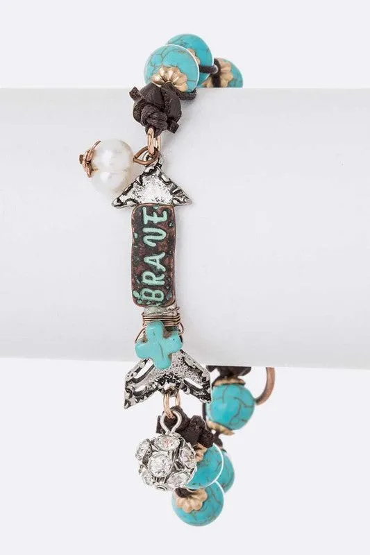 Brave Turquoise Beads Bracelet Online Only LA Jewelry Plaza Bracelets