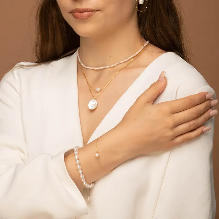 Camile Stone Bracelets Classic Freshwater Pearl Bracelet Camile Stone Bracelets Classic Freshwater Pearl Bracelet