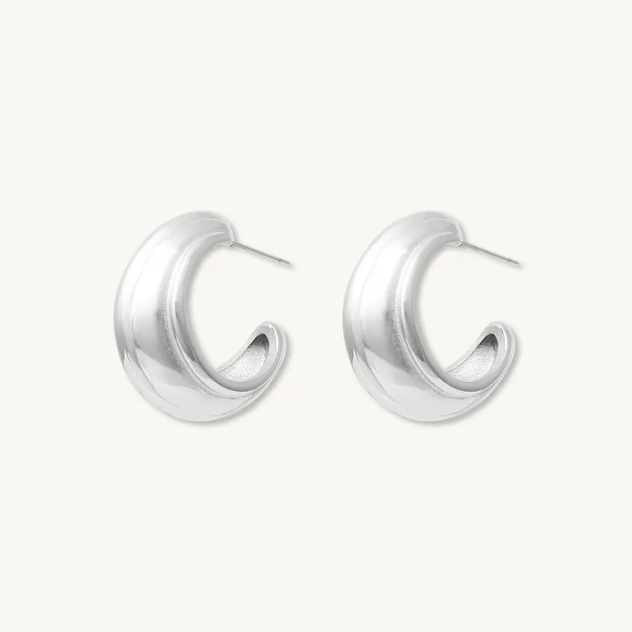 Camile Stone Earrings Kiera Dome Huggie Earrings