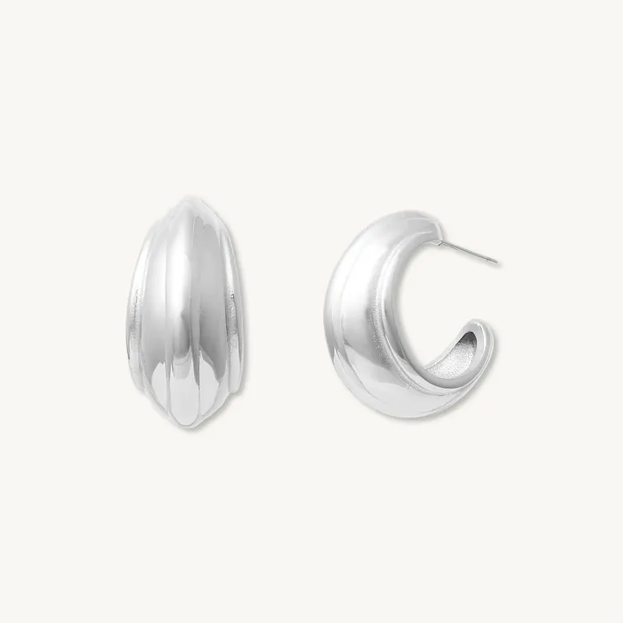Camile Stone Earrings Kiera Dome Huggie Earrings