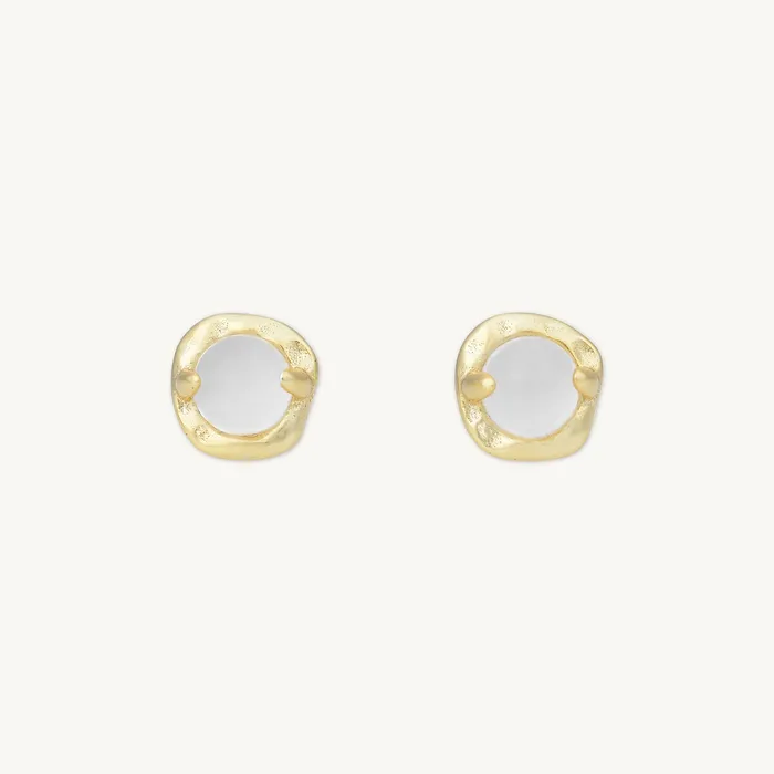 Camile Stone Earrings Moonstone Stud Earrings