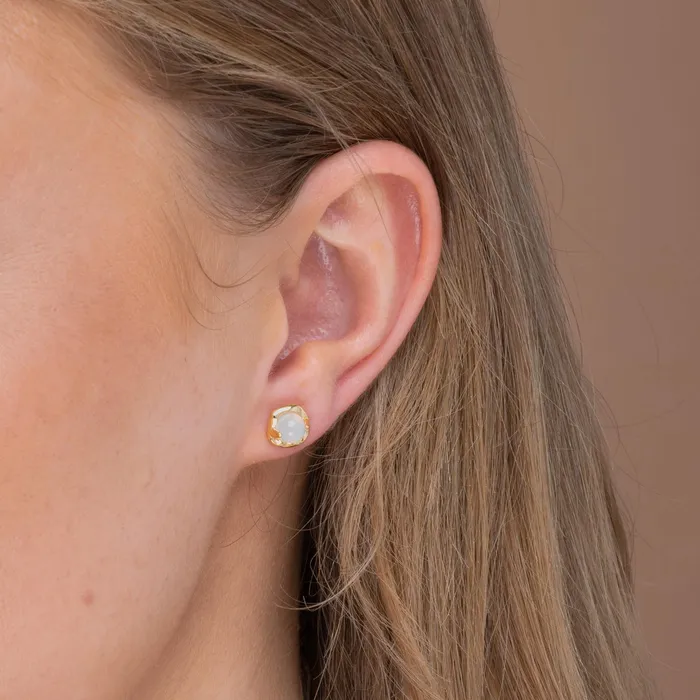 Camile Stone Earrings Moonstone Stud Earrings Camile Stone Earrings Moonstone Stud Earrings