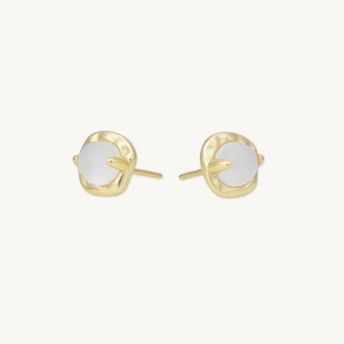 Camile Stone Earrings Moonstone Stud Earrings Camile Stone Earrings Moonstone Stud Earrings