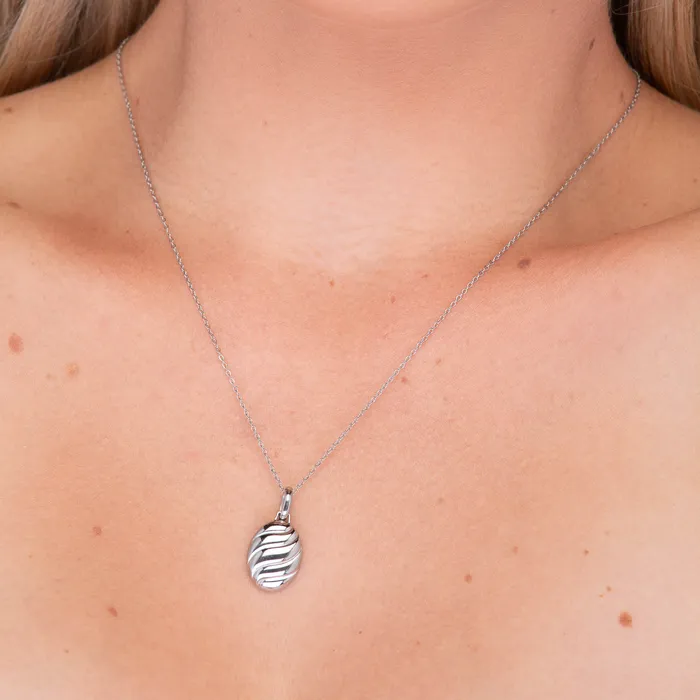 Camile Stone Necklaces Croissant Dome Oval Necklace