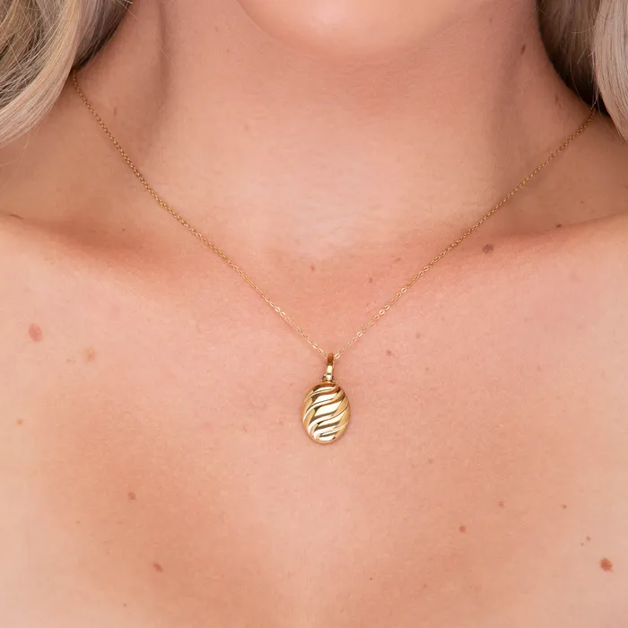 Camile Stone Necklaces Croissant Dome Oval Necklace