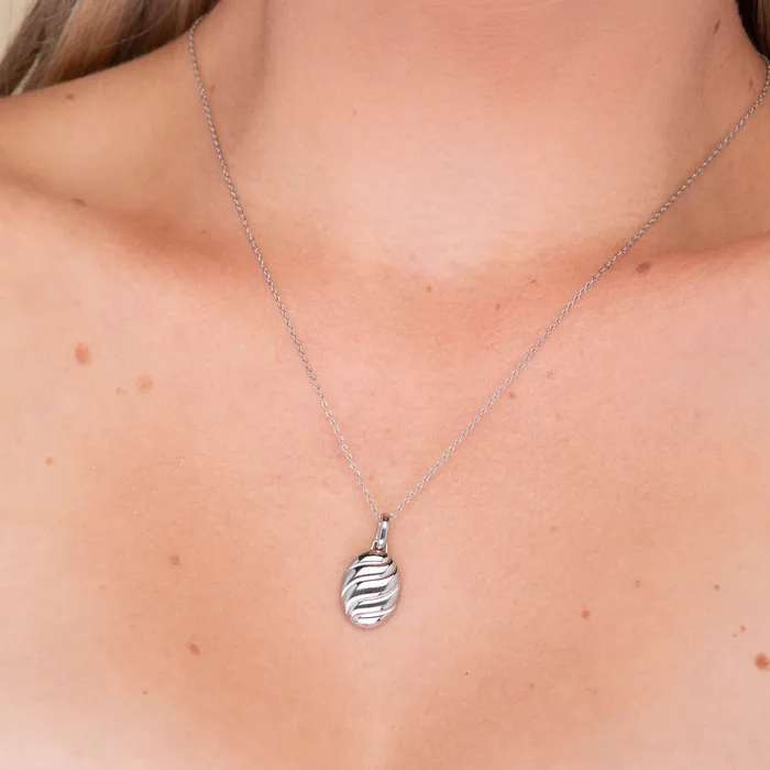 Camile Stone Necklaces Croissant Dome Oval Necklace