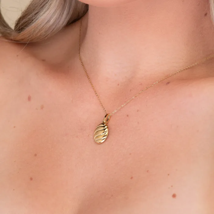 Camile Stone Necklaces Croissant Dome Oval Necklace