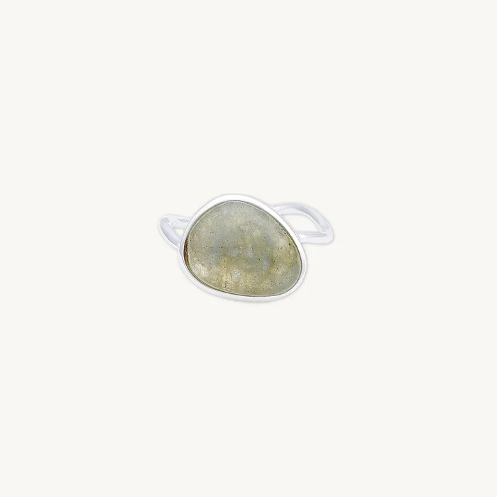 Camile Stone Rings Black Moonstone Oval Statement Open Ring Camile Stone Rings Black Moonstone Oval Statement Open Ring